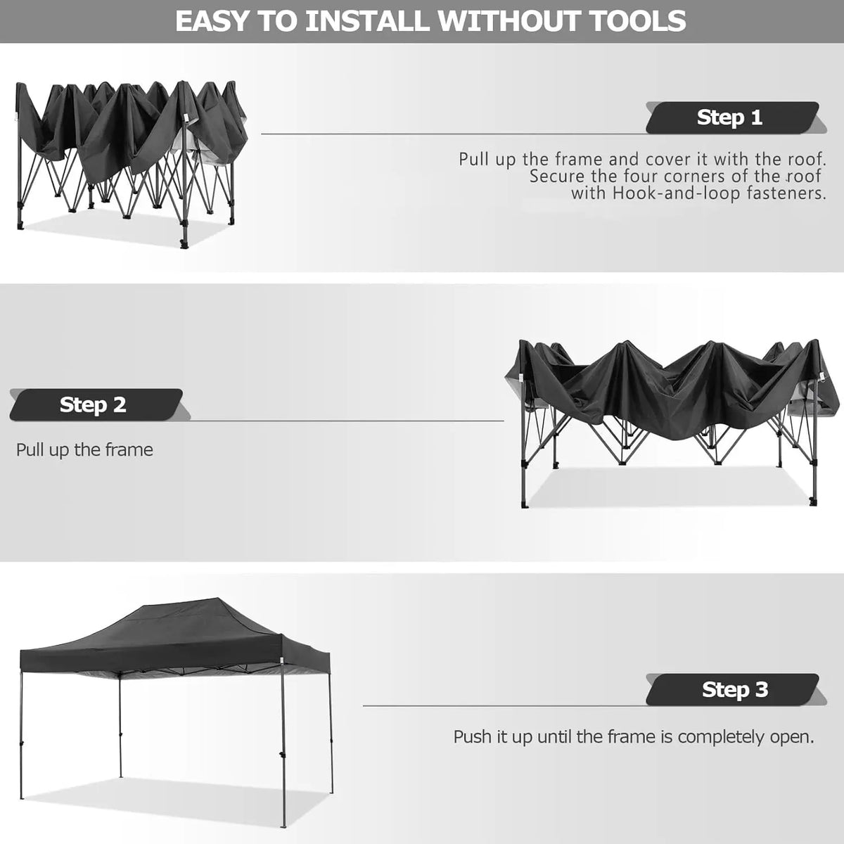 10x15ft Pop Up Canopy Tent Heavy Duty Gazebo with 4 Sidewalls, UPF 50+ All Weather Waterproof Commercial Outdoor Wedding Party Tent