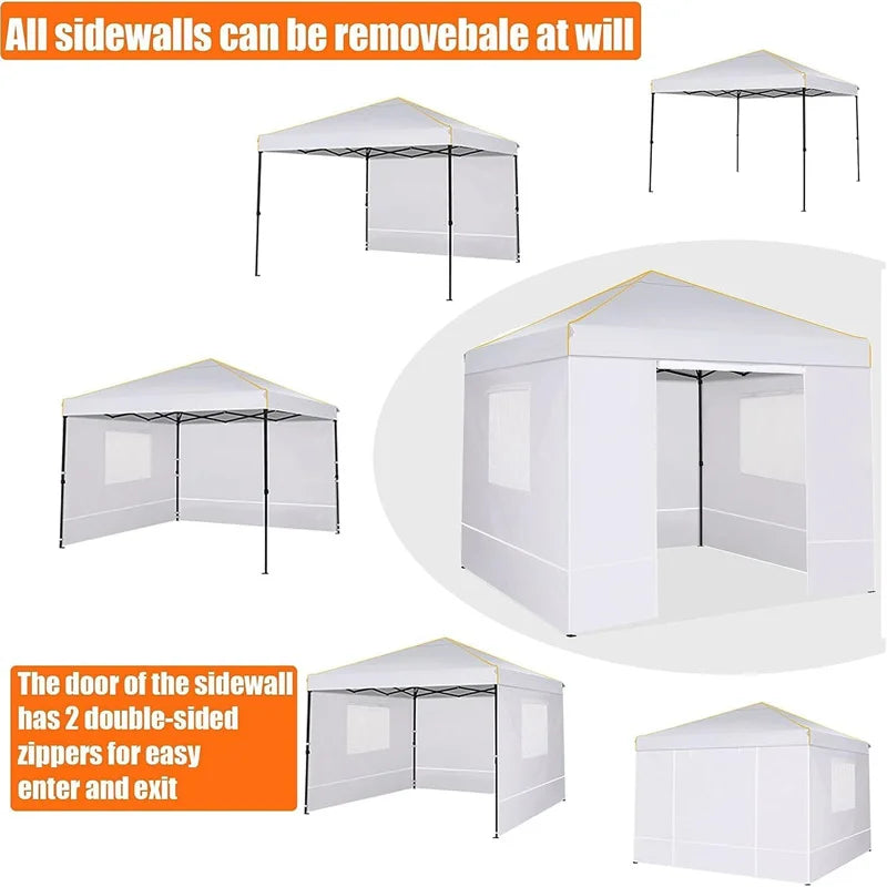 10x10FT Pop Up Canopy Tent with Sidewalls and Roll-up Ventilated Windows with Mosquito Net, Ez Outdoor Commercial Instant Gazebo