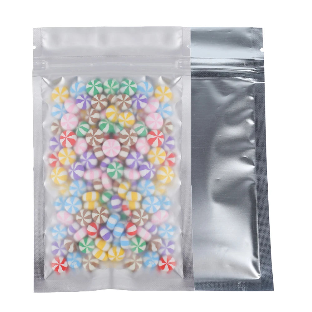 Eco-friendly Self Seal Bags Frosted Clear Zip Lock Pouch Heat Sealing Aluminum Foil Mylar Pouches Reusable Zip Food Storage Bag