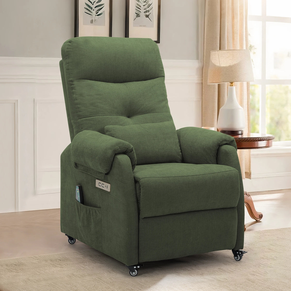 Korser Power Small Recliner Chair for Small Spaces with Wheels and USB Ports for Living Room，Bedroom，Office