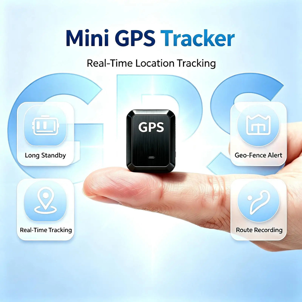 Small Portable Mini GPS Tracker Locator, Long Standby Real‑Time Tracking Device, IP67 Waterproof Anti‑Lost Security Monitor for Vehicle Car, Kids, Elderly, Pets, Bags and Luggage