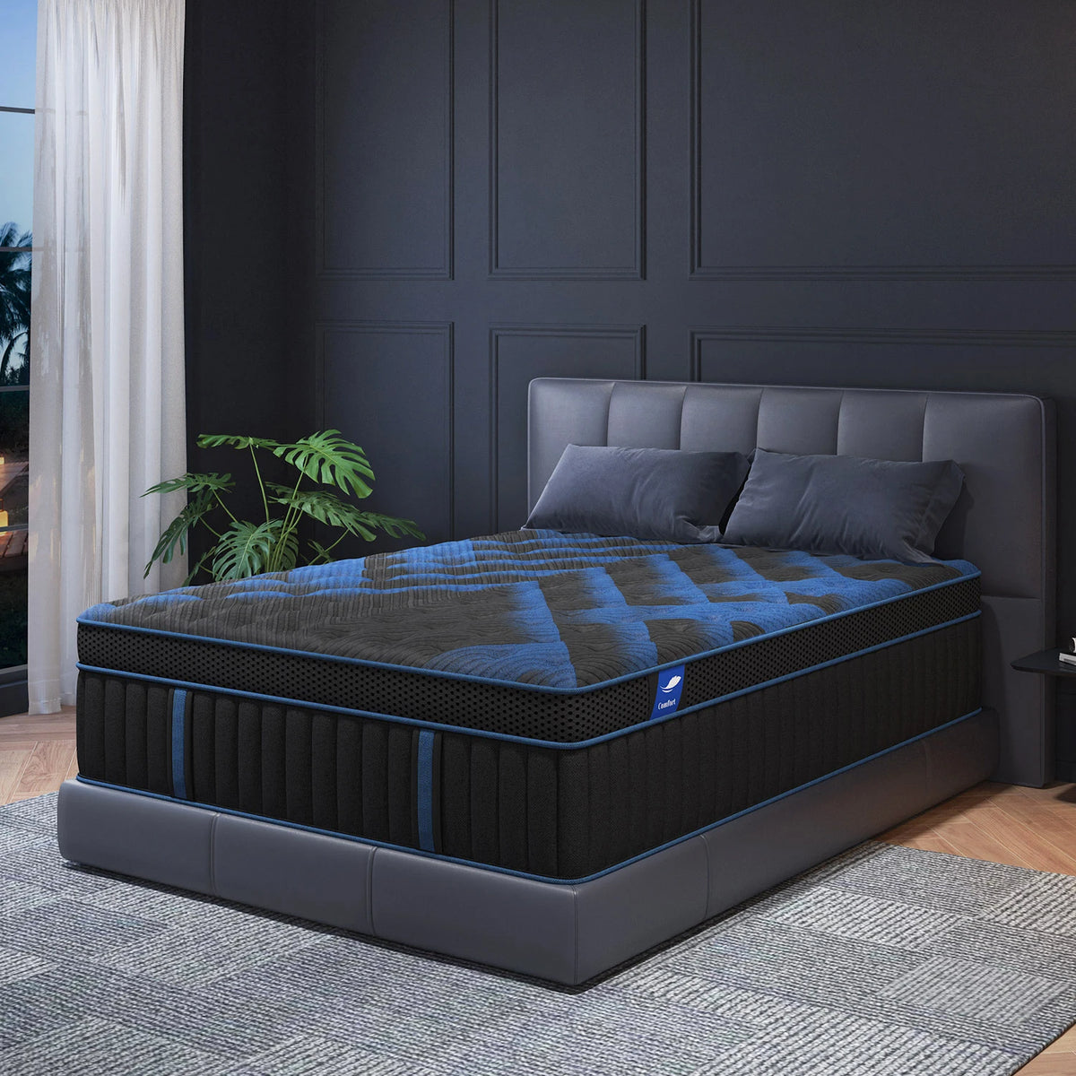12" Gel Memory Foam Hybrid Pocket Spring Mattress Twin, Full, Queen, King Beds Mattress In A Box, Medium Firm Motion Isolation