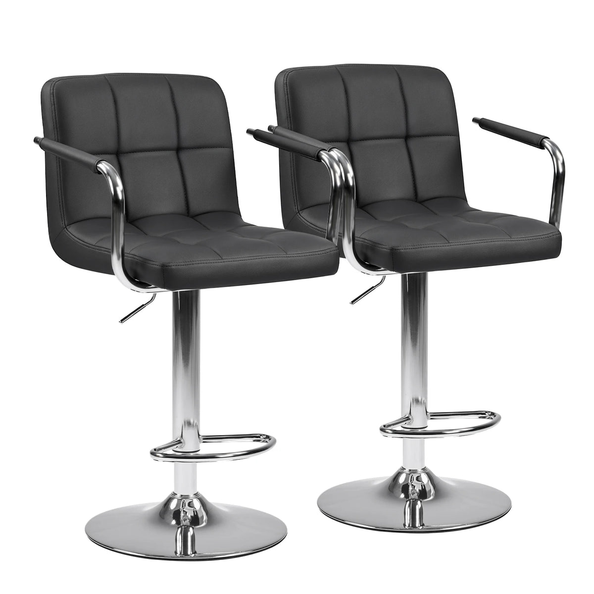 JHK Ergonomic Padded Armrests PU Leather Adjustable Swivel Office Chair Counter Height Thickened Seat Cushion with Back Chair