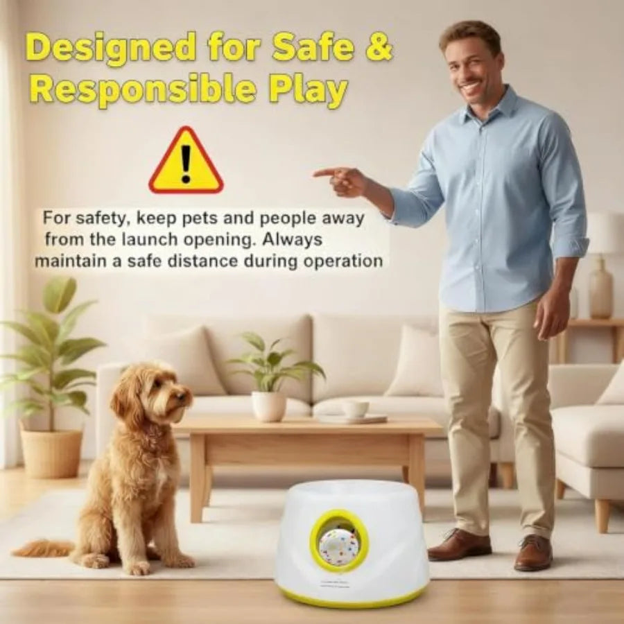 Automatic Dog, Interactive Fetch Machine for Small Medium Dog USB rechargeable, 3 adjustable launch distances 15, 30, 45 ft,inc