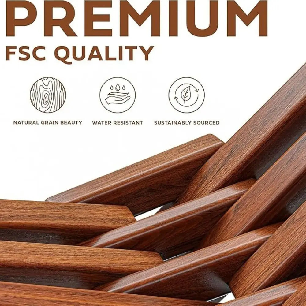 2-Pack Wooden folding Tamarack Chair, Low Profile Outdoor Lounge Seat, Chestnut - foldable Acacia Seating or Patio and Lawn, Portable