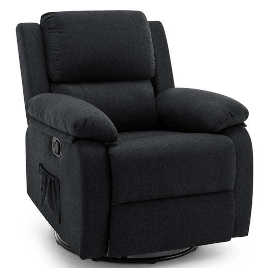 Korser 360 Swivel Small Rocker Chair for Adults, Small Rocking Recliner for Small Spaces, Upholstered Fabric Glider Recliner