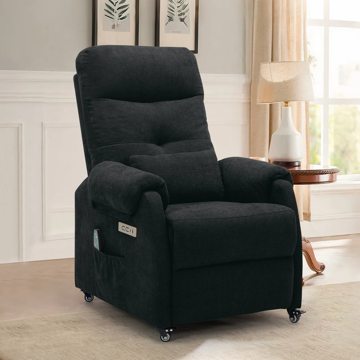 Korser Power Small Recliner Chair for Small Spaces with Wheels and USB Ports for Living Room，Bedroom，Office