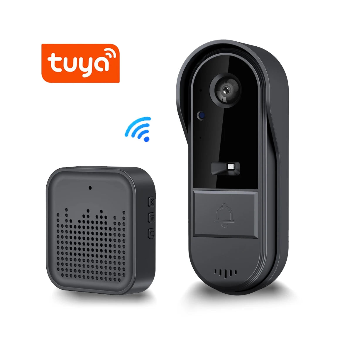 XBIBI Tuya WiFi doorbell  2-way HD 1080P, microSD/cloud, waterproof, 1000mAh battery, long standby,Wireless Security Camera
