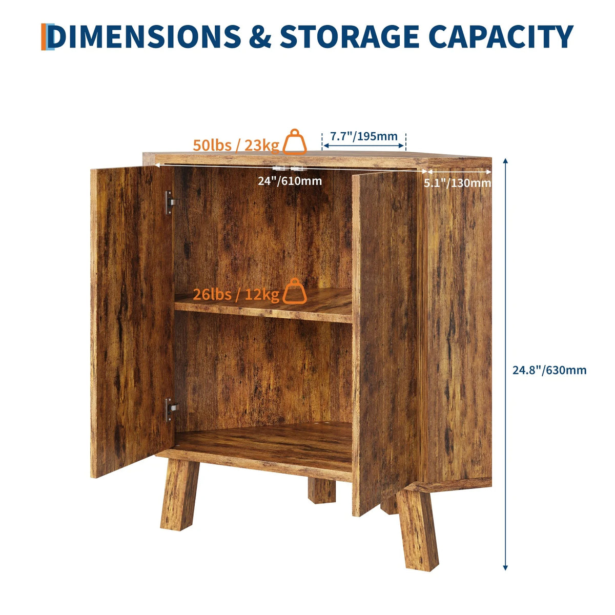 Farmhouse Corner Storage Cabinet with Adjustable Shelf,Industrial Wooden Corner Table,Corner End Table for Living Room,Kitchen