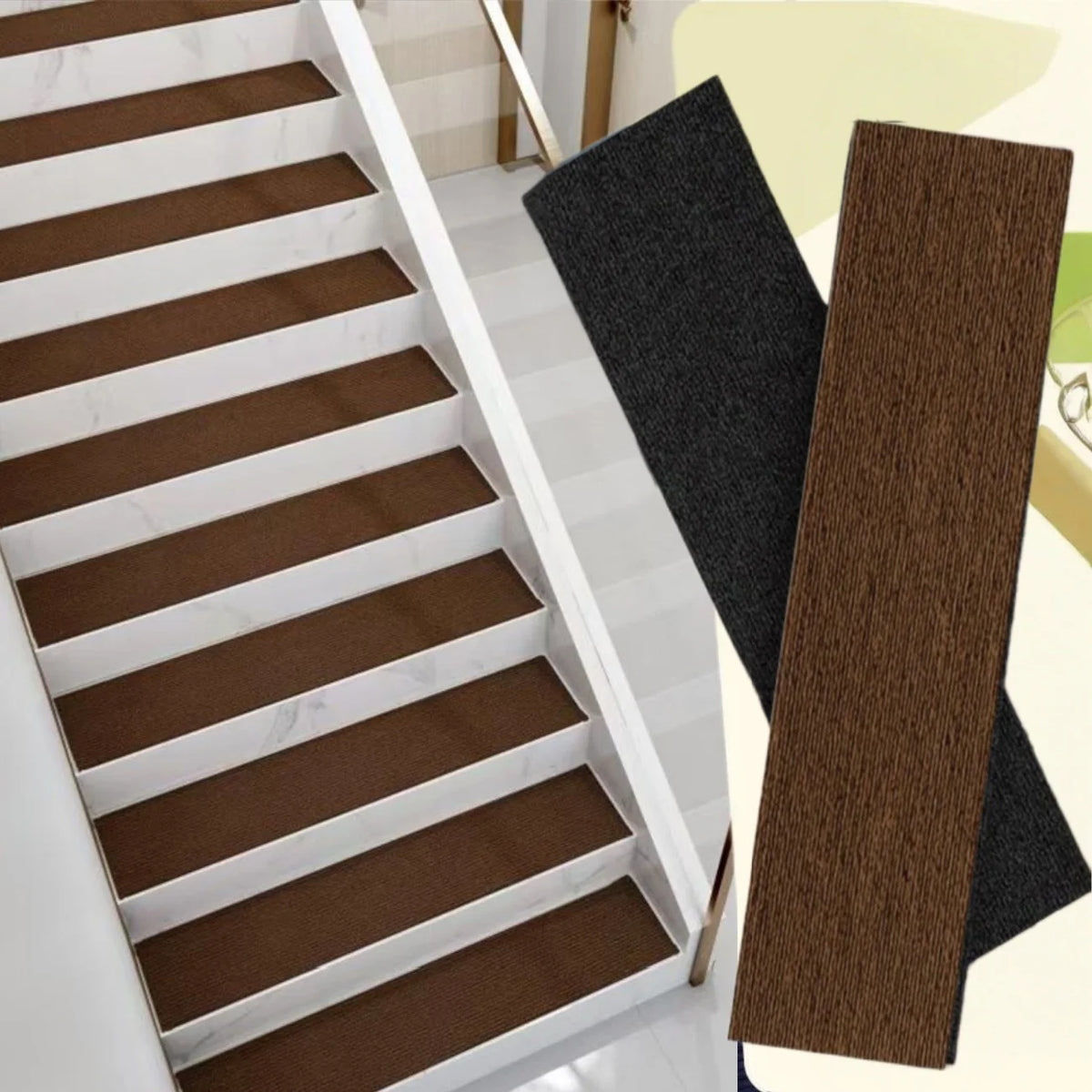 1PC Washable Anti Slip Stair Treads Self Adhesive Carpet Runner Reliable Wear Resistant Step Mats for Indoor Wooden Stair Protec