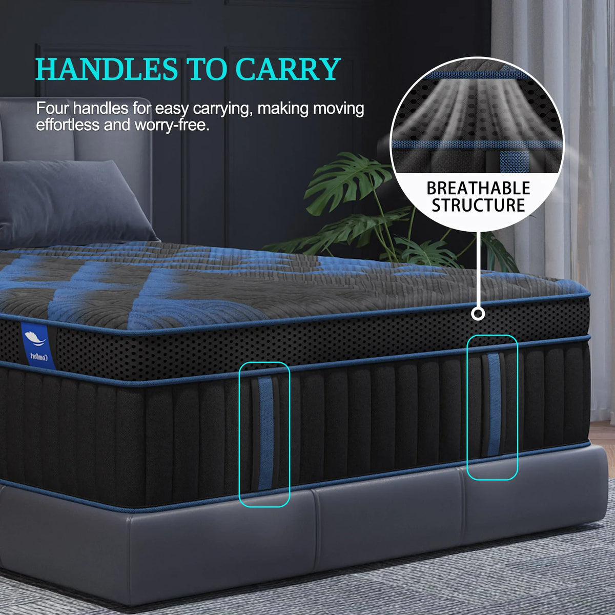 12" Gel Memory Foam Hybrid Pocket Spring Mattress Twin, Full, Queen, King Beds Mattress In A Box, Medium Firm Motion Isolation